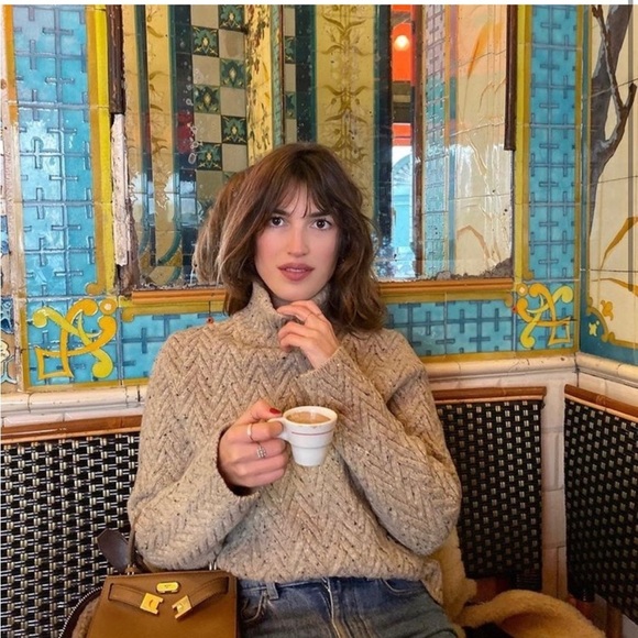 Tory Burch Wool Camel Chunky Turtleneck Sweater - Picture 3 of 11